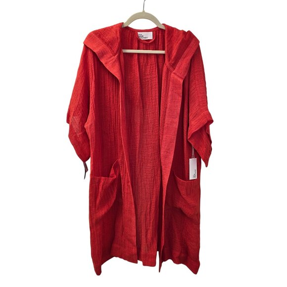 Lisa Marie Fernandez Other - NWT Lisa Marie Fernandez Linen Gauze Hooded Coverup Size M *Missing Belt*
